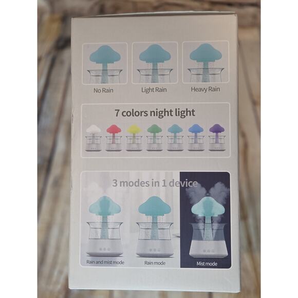 Aroma Diffuser Rain Cloud Essential Oil Humidifier, 7 Color Night Light - Picture 2 of 3
